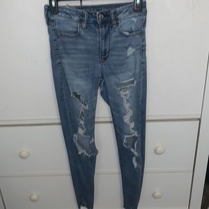 popular american eagle ripped skinny jeans